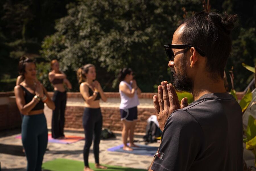 Day Yoga Meditation Retreat with Lunch, Kathmandu - The First Hour: Light Hatha Asana Flow