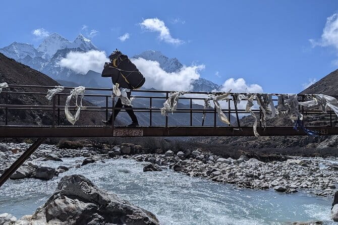 Everest Base Camp Trek | Deluxe Lodges | Both Way Helicopter Ride - Day 3: Suspension bridges and the climb into Namche Bazaar