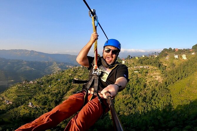 Kathmandu: Zipline Adventure in Dhulikhel with Pickup & Lunch - The ride above Dhulikhel