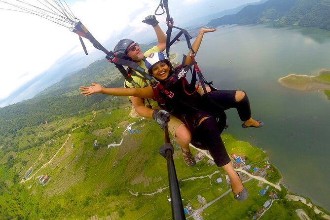 Paragliding Tandem Flight from Pokhara with Photos and Video - Taking off from Sarangkot above Pokhara